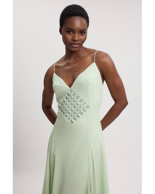 Karen Millen Green Crystal Embellished Midi Dress
