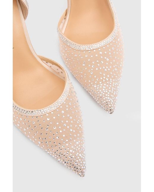 Karen Millen White Crystal Embellished Stiletto Heeled Shoe