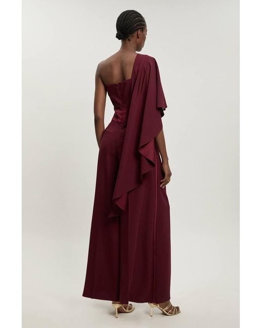 Karen Millen Satin Back Crepe Tailored Jumpsuit