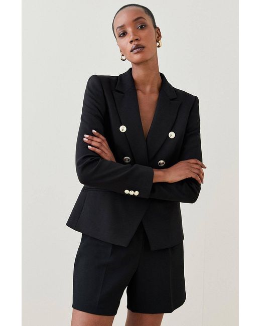 Karen Millen Blue Forever Tailored Button Military Blazer
