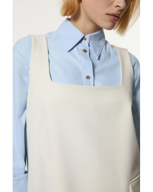 Karen Millen Blue Compact Stretch Essential Tailored Pocket Mini Dress