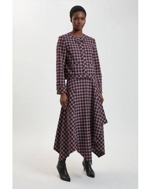 Karen Millen Check Trim Contrast Tailored Jacket