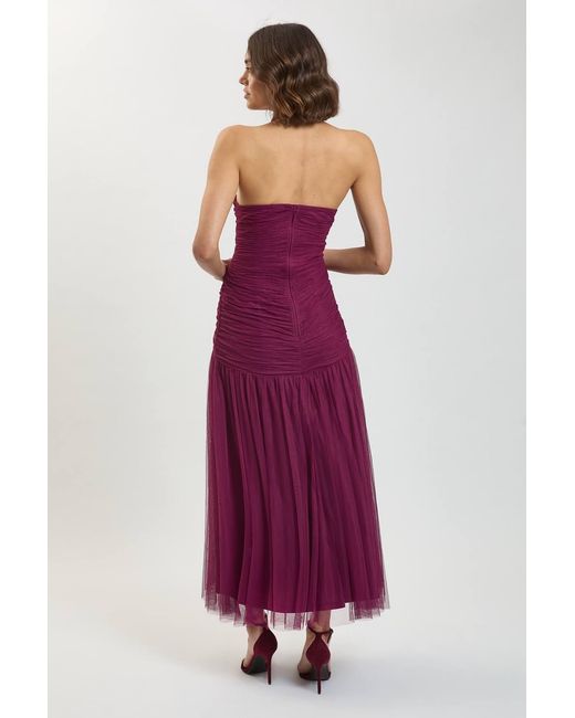 Karen Millen Purple Halterneck Tulle Maxi Dress