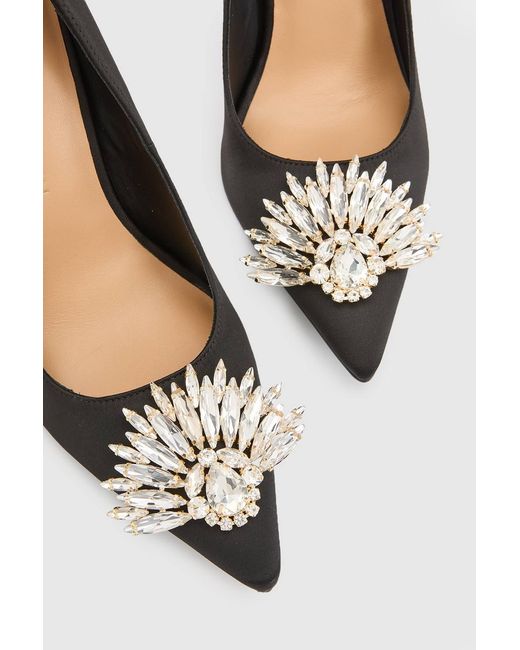 Karen Millen White Satin Stiletto Embellished Heeled Shoe