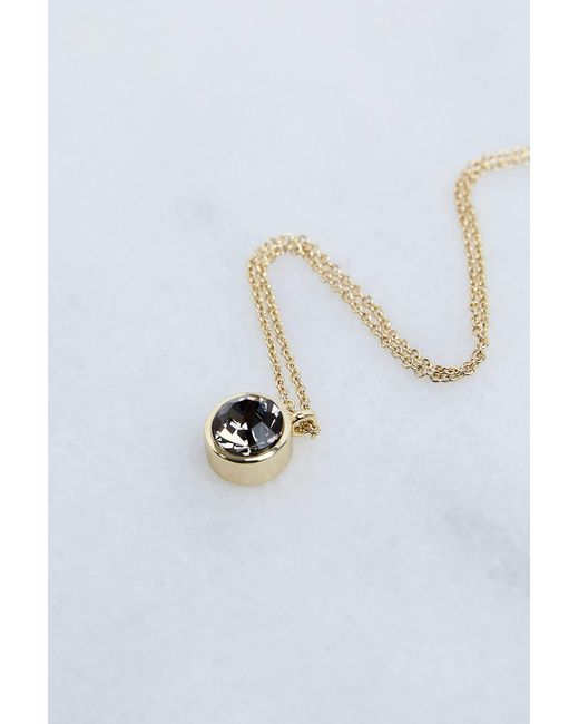 Karen Millen Blue 14Kt Plated Hand Set European Crystal Solitaire Pendant