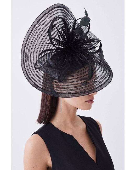 Karen Millen Black Feather Detail Fascinator