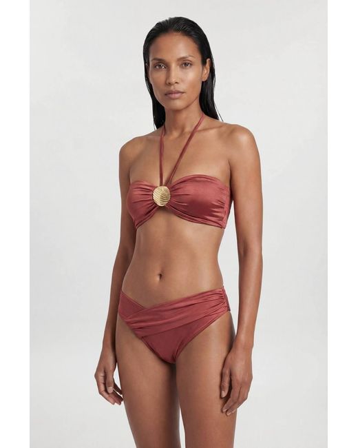 Karen Millen Multicolor Metallic Bikini Top With Hardware Detail