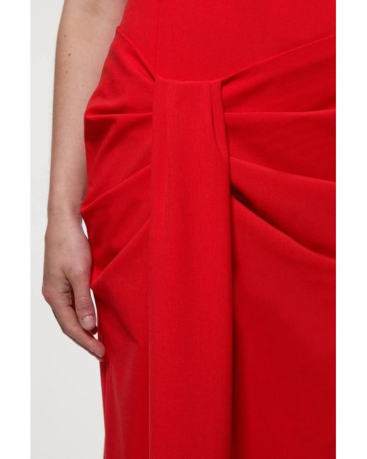 Karen Millen Tailored Asymmetric Neck Strappy Detail Dress