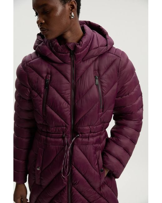 Karen Millen Red Petite Lightweight Knee Length Packable Coat