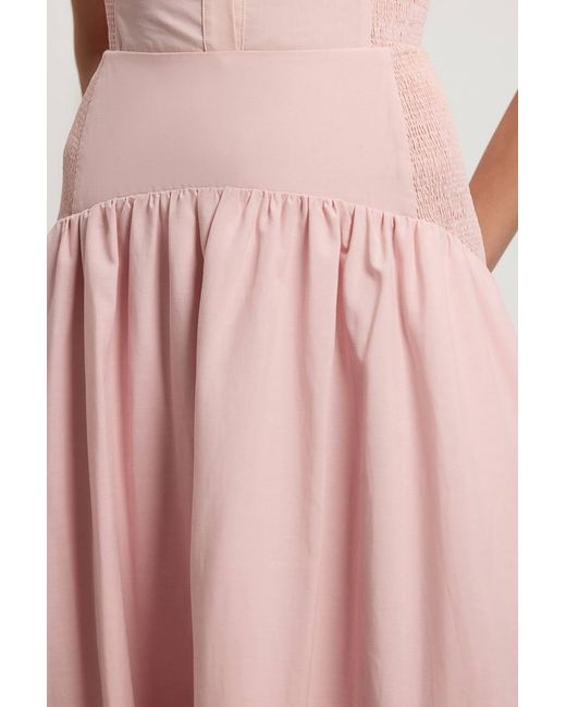 Karen Millen Pink Shirred Woven Maxi Skirt