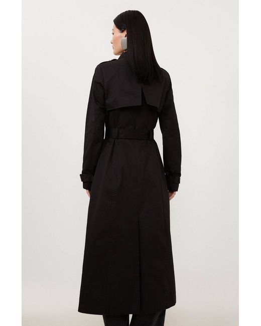 Karen Millen Black Forever Tailored Classic Belted Trench Coat