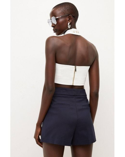 Karen Millen Blue Essential Techno Woven Shorts