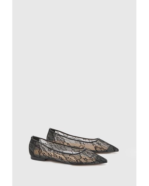 Karen Millen White Lace Ballet Flat Shoe