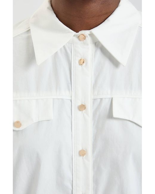 Karen Millen White Cotton Cutwork Balloon Sleeve Woven Shirt