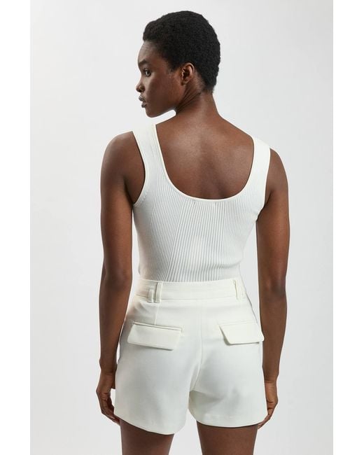 Karen Millen White Compact Stretch Tailored Shorts