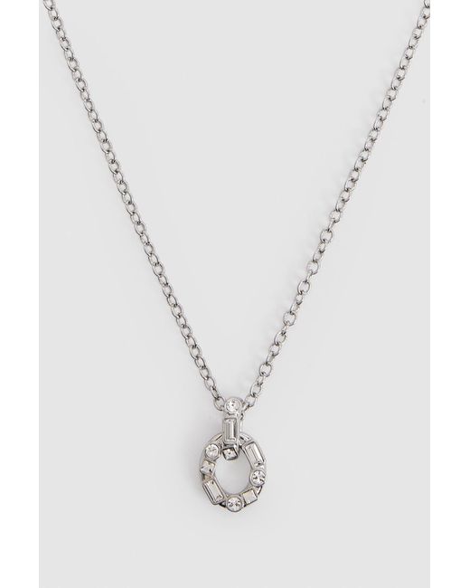 Karen Millen Brown Crystal Chain Link Pendant Necklace