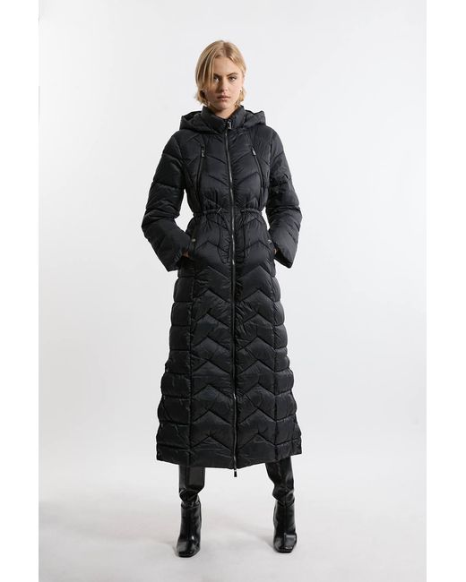 Karen Millen Black Lightweight Packable Maxi Coat
