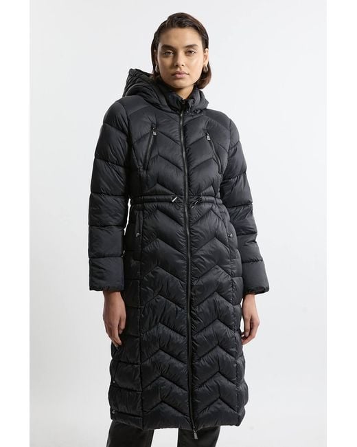 Karen Millen Black Lightweight Knee Length Packable Coat