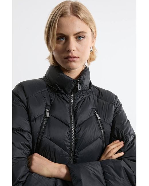 Karen Millen Black Lightweight Packable Maxi Coat