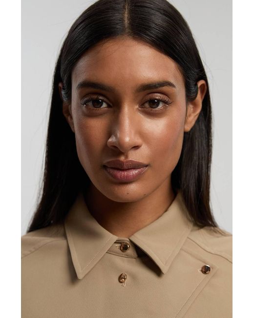 Karen Millen Natural Utility Detail Cuffed Woven Jumpsuit