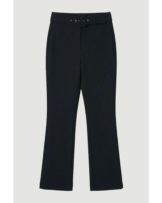 Karen Millen Black Ponte Buckle Belt Legging Pants