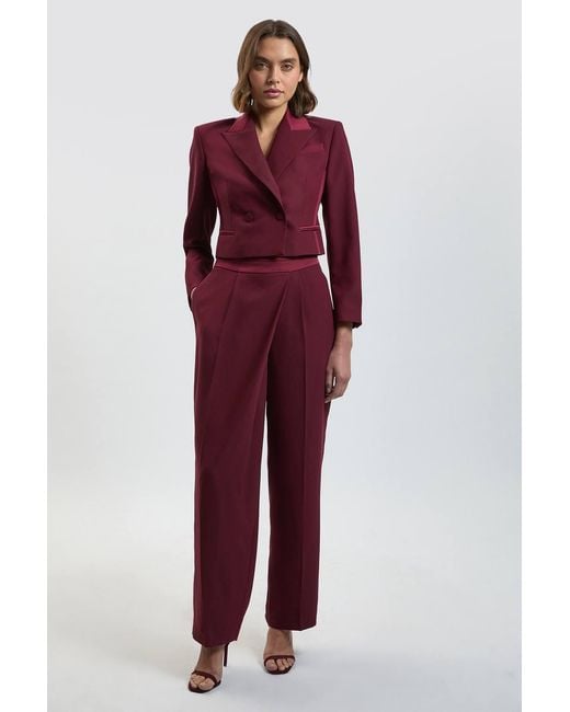 Karen Millen Satin Back Crepe Tailored Trousers
