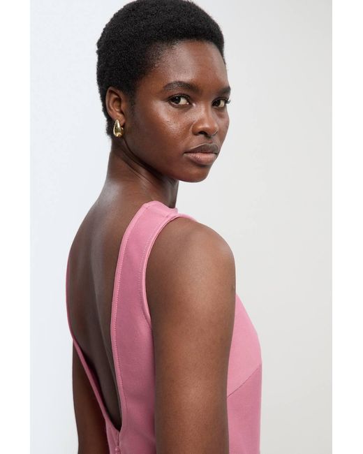 Karen Millen Pink Figure Form Bandage Peplum Belted Knit Top