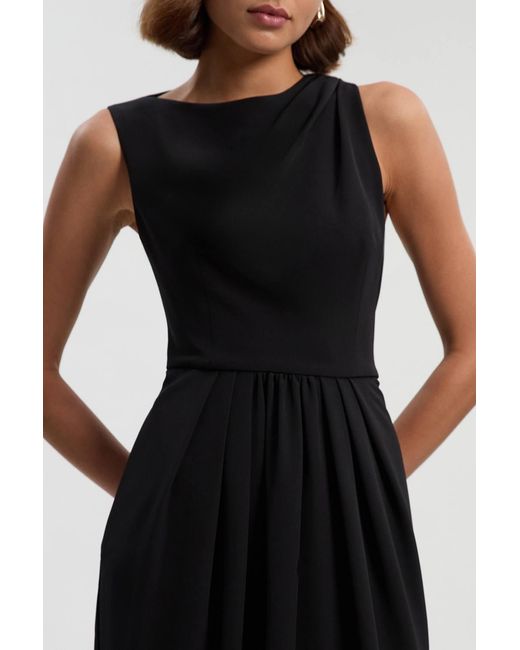 Karen Millen Black Tailored Drape Maxi Dress