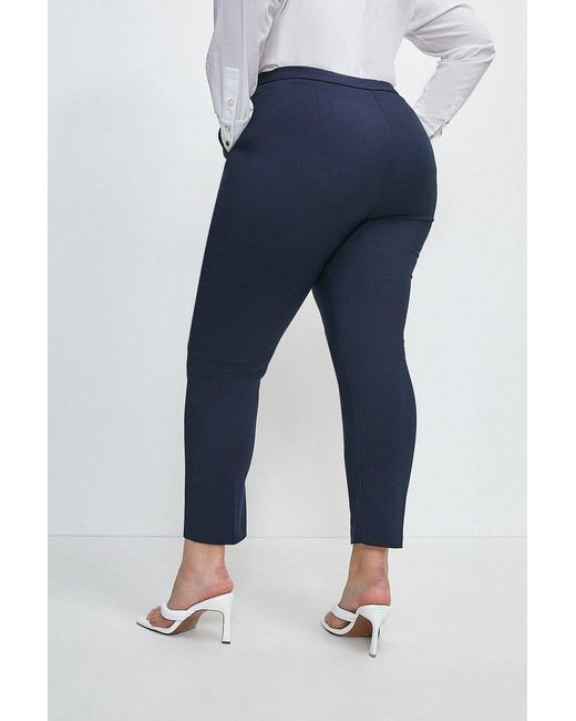 Karen Millen Blue Plus Size Essential Techno Woven Trouser
