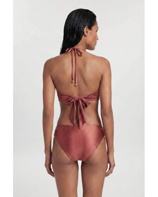 Karen Millen Multicolor Metallic Bikini Top With Hardware Detail