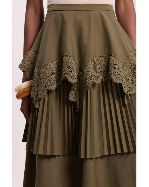 Karen Millen Green Ruffled Maxi Skirt
