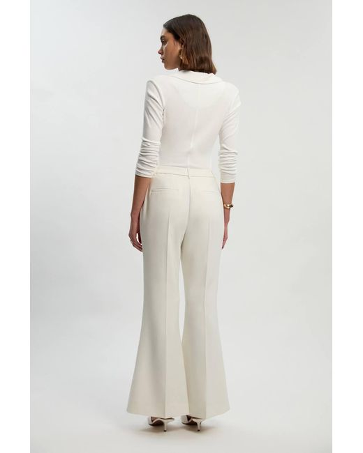 Karen Millen Natural Petite Polished Tailored Bootcut Trouser