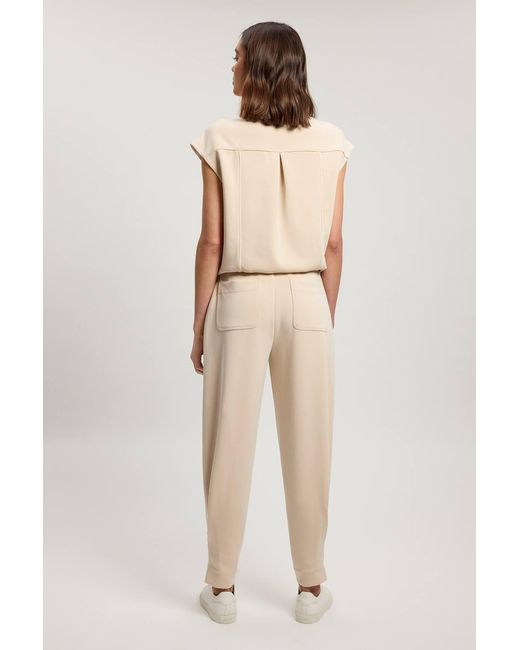Karen Millen Natural Premium Luxe Barrel Leg Jogger