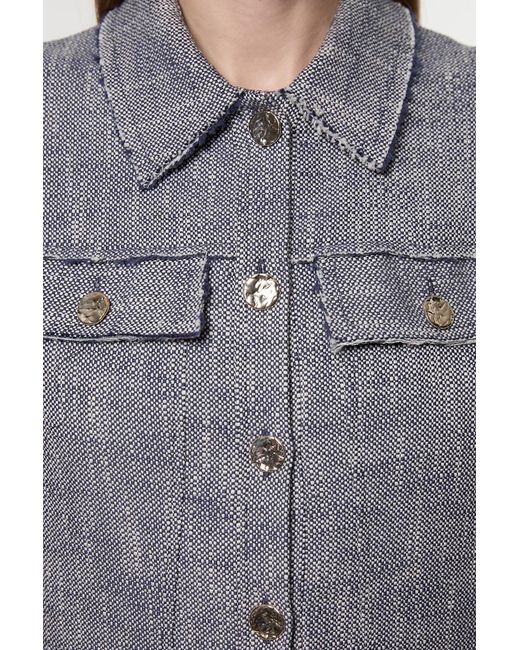 Karen Millen Gray Petite Spring Tweed Tailored Mini Dress