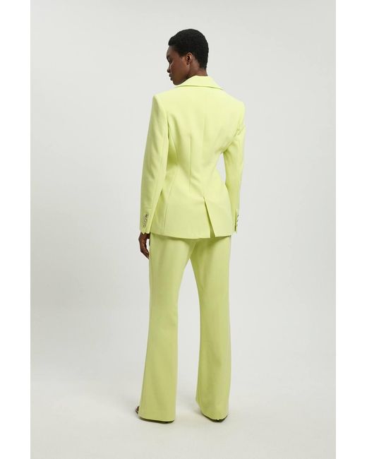 Karen Millen Yellow Compact Stretch Tailored Kickflare Trouser