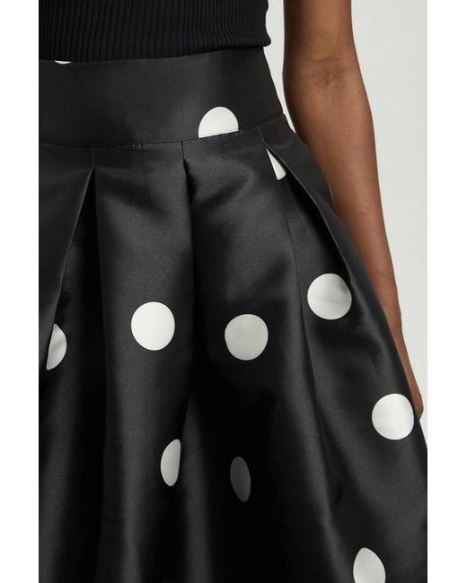 Karen Millen White Petite Spot Woven Twill Prom Skirt