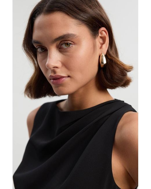 Karen Millen Black Tailored Drape Maxi Dress