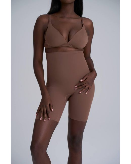 Karen Millen Brown Sculpting High Waist Short