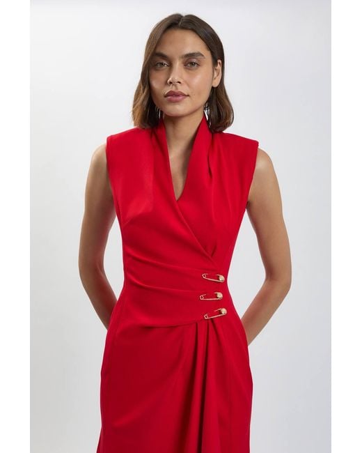 Karen Millen Trim Tailored Midi Pencil Dress