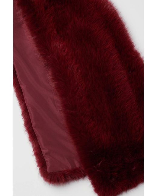 Karen Millen Red Faux Fur Scarf