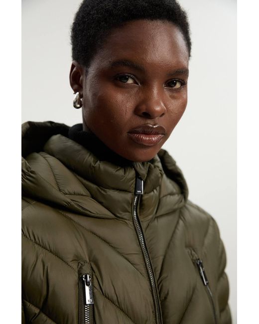 Karen Millen Green Lightweight Packable Maxi Coat