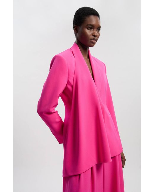 Karen Millen Pink Soft Tailored Single Breasted Blazer