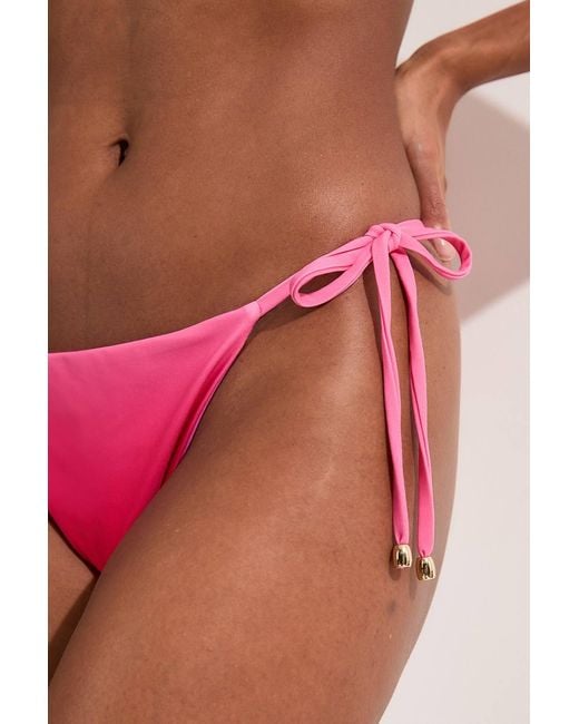 Karen Millen Red Slinky Ombre Tie Side Bikini Bottoms