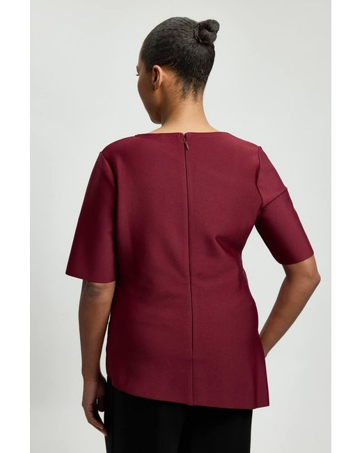 Karen Millen Red Plus Size Bandage Asymmetric Long Sleeve Top