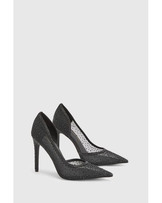 Karen Millen White Crystal Embellished Stiletto Heeled Shoe