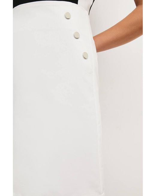 Karen Millen White Petite Essential Techno Woven Skirt