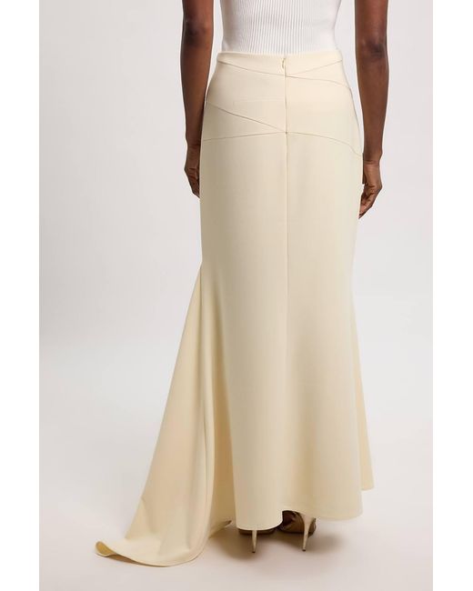 Karen Millen Natural Compact Strech Waterfall Maxi Skirt