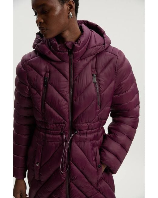 Karen Millen Red Lightweight Knee Length Packable Coat