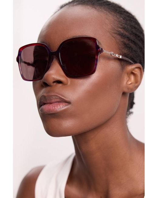 Karen Millen Brown Tortoise Shell Rounded Sunglasses