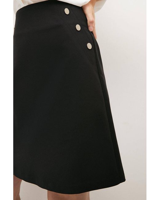 Karen Millen Black Essential Techno Woven Skirt